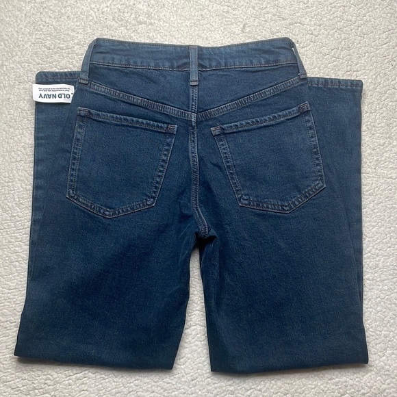 Old Navy High Rise O.G straight Strech Dark Wash Denim Size 0 NWT new With Tags - Picture 5 of 8